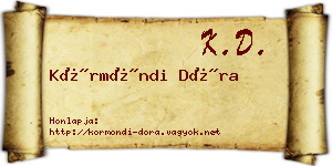 Körmöndi Dóra névjegykártya