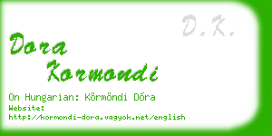 dora kormondi business card