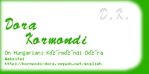 dora kormondi business card